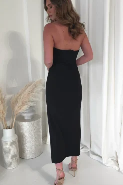 Fashion Nylia Strapless Bodycon Maxi Dress | Black Lange Kleider|Maxikleider