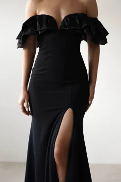 Sale Olympia Off The Shoulder Gown | Black Lange Kleider|Maxikleider