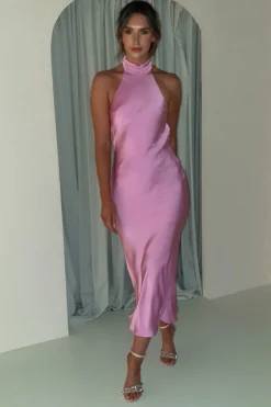 Best Pamela Halter Neck Maxi Dress | Pink Lange Kleider|Maxikleider