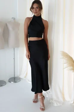 Fashion Pamela Satin Top | Black Oberteile|Sommerkleider