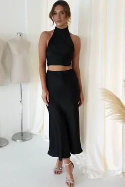 Fashion Pamela Satin Top | Black Oberteile|Sommerkleider