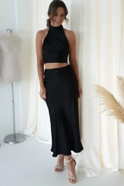 Fashion Pamela Satin Top | Black Oberteile|Sommerkleider
