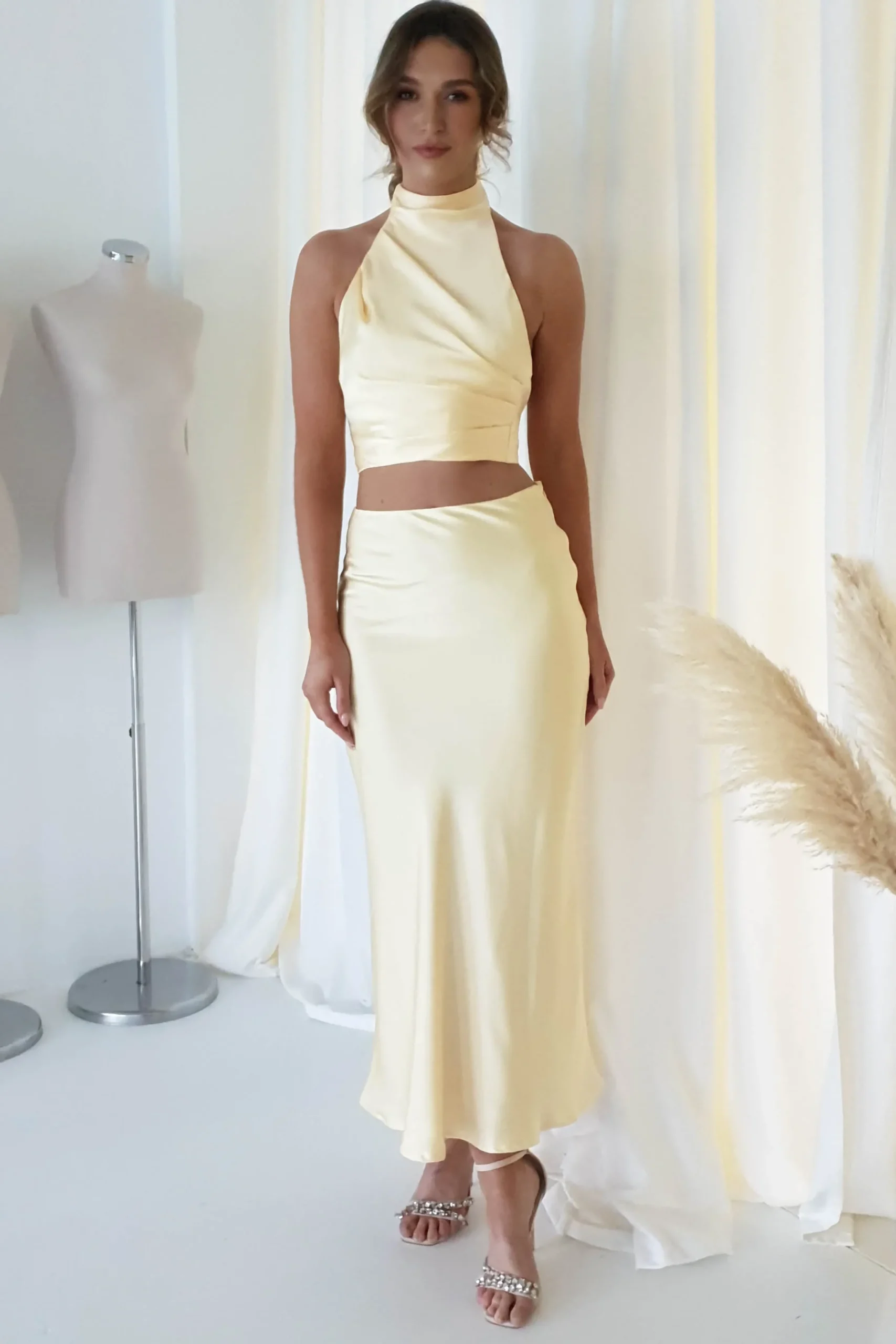 Sale Pamela Satin Top | Yellow Oberteile|Sommerkleider