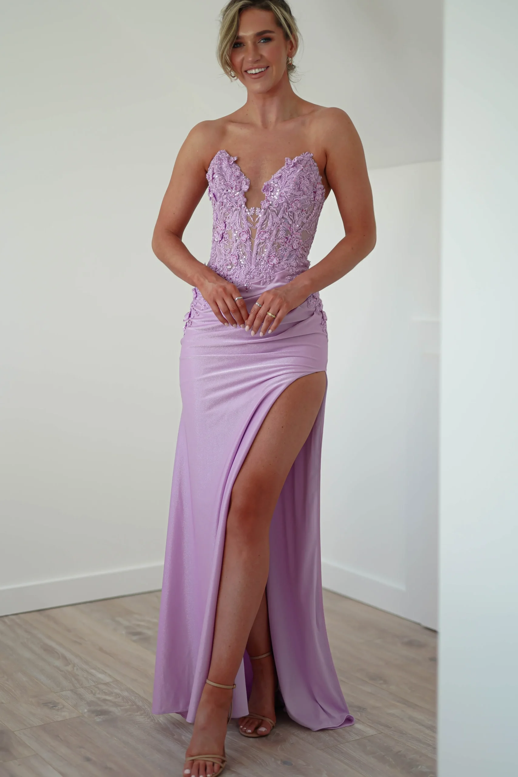 Clearance Perla Embellished Gown | Lilac Lange Kleider|Maxikleider