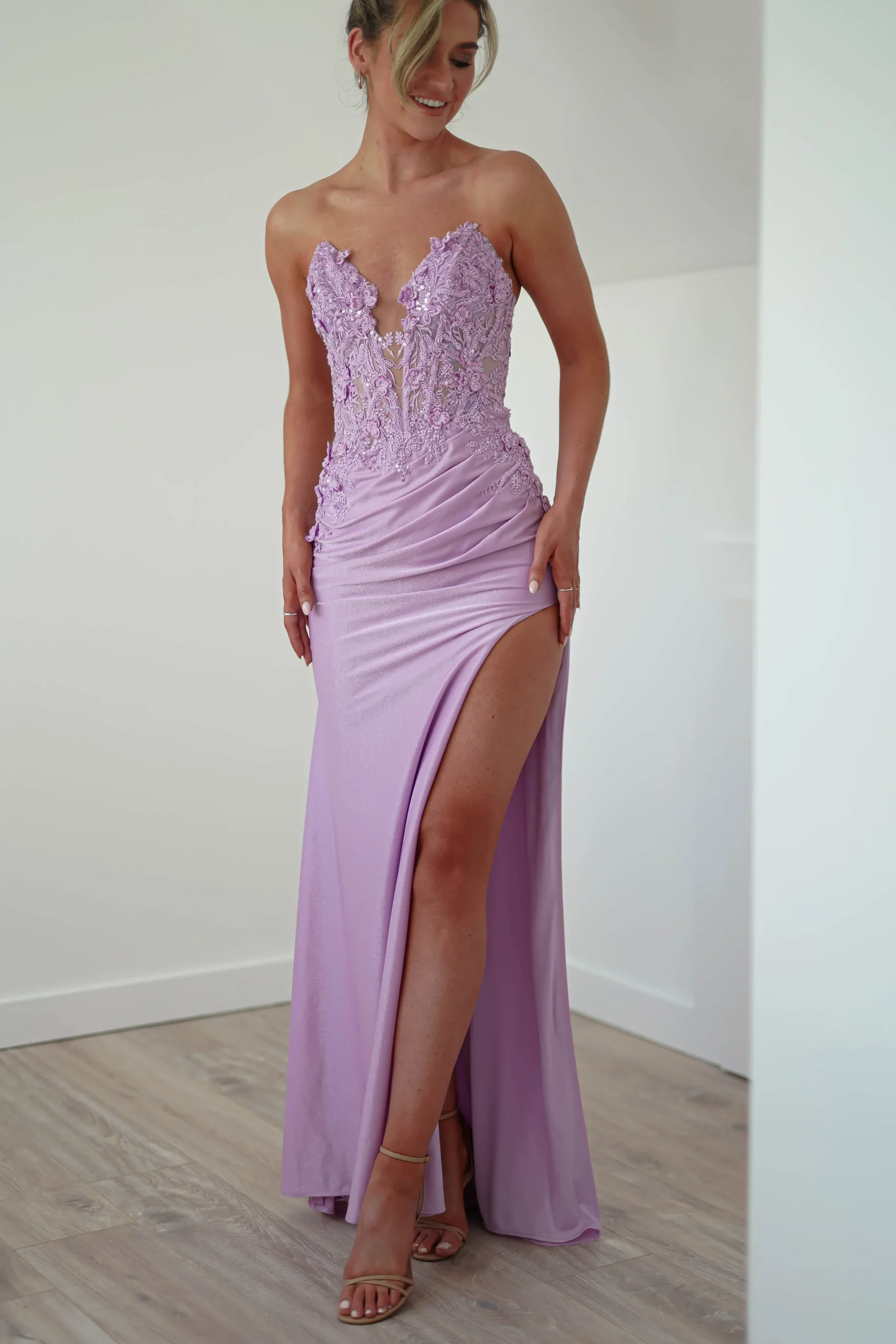 Clearance Perla Embellished Gown | Lilac Lange Kleider|Maxikleider