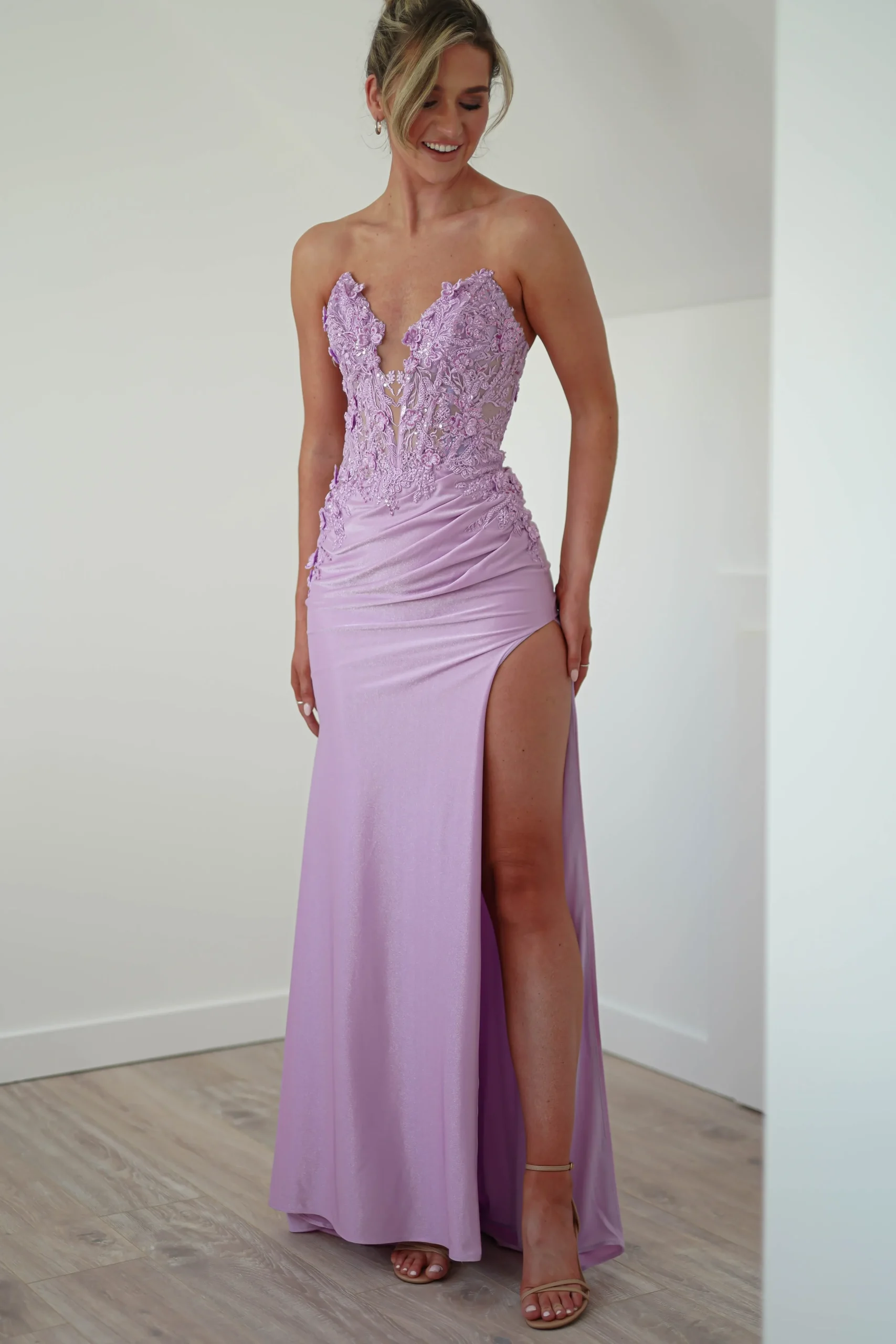 Clearance Perla Embellished Gown | Lilac Lange Kleider|Maxikleider