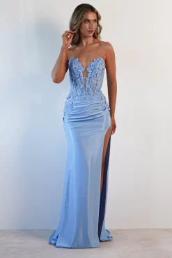 Online Perla Embellished Gown | Light Blue Lange Kleider|Maxikleider