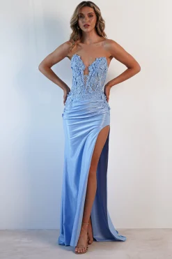 Online Perla Embellished Gown | Light Blue Lange Kleider|Maxikleider