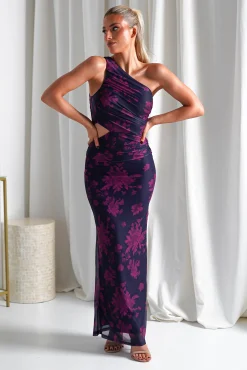 Fashion Petra Bodycon Printed Maxi Dress | Grape Lange Kleider|Maxikleider