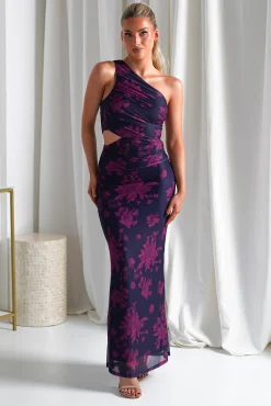 Fashion Petra Bodycon Printed Maxi Dress | Grape Lange Kleider|Maxikleider