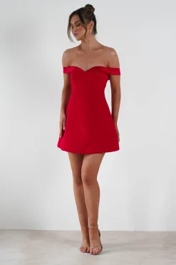 Online Petra Off the Shoulder Mini Dress | Red Kleider In Minilänge|Minikleider