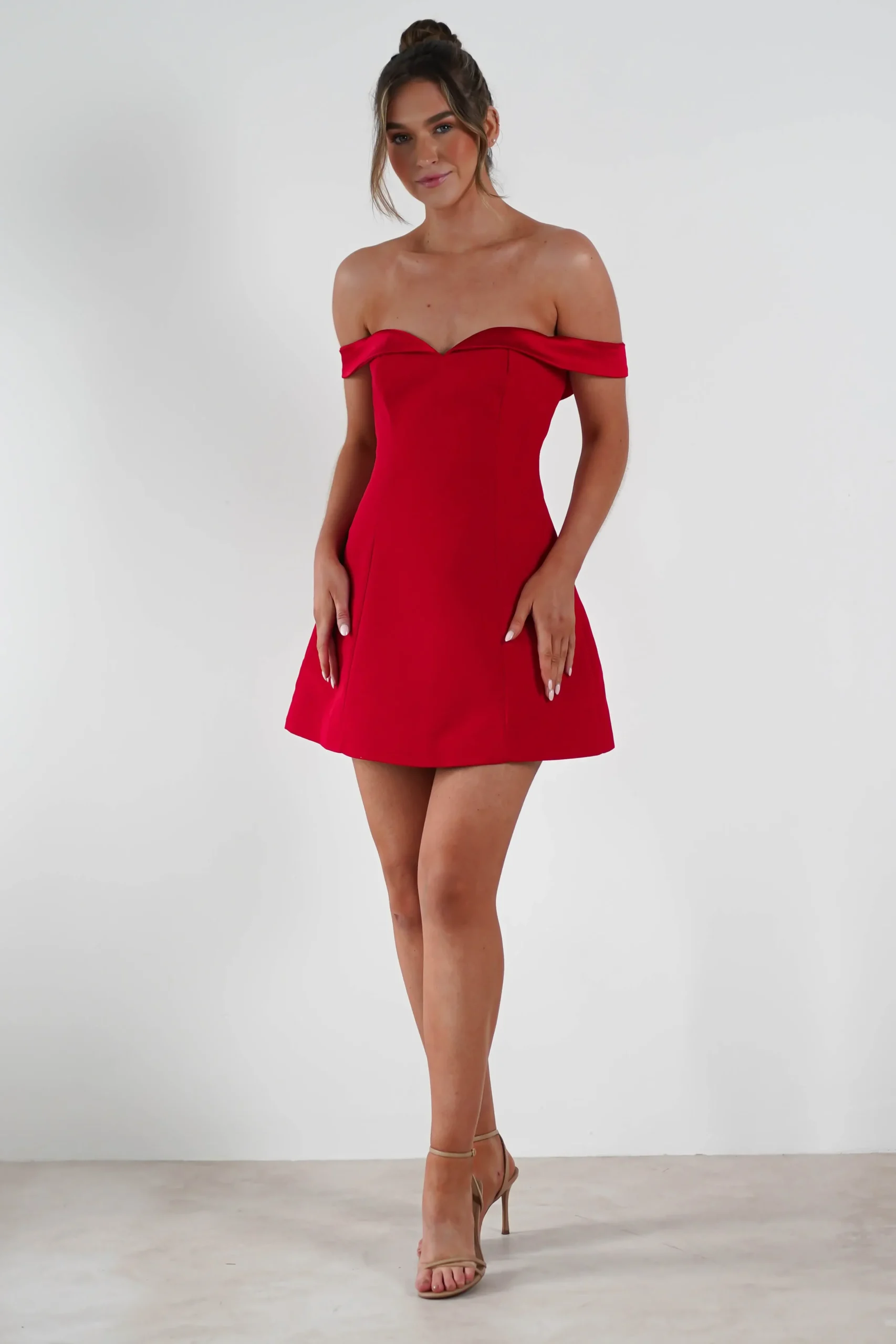 Online Petra Off the Shoulder Mini Dress | Red Kleider In Minilänge|Minikleider