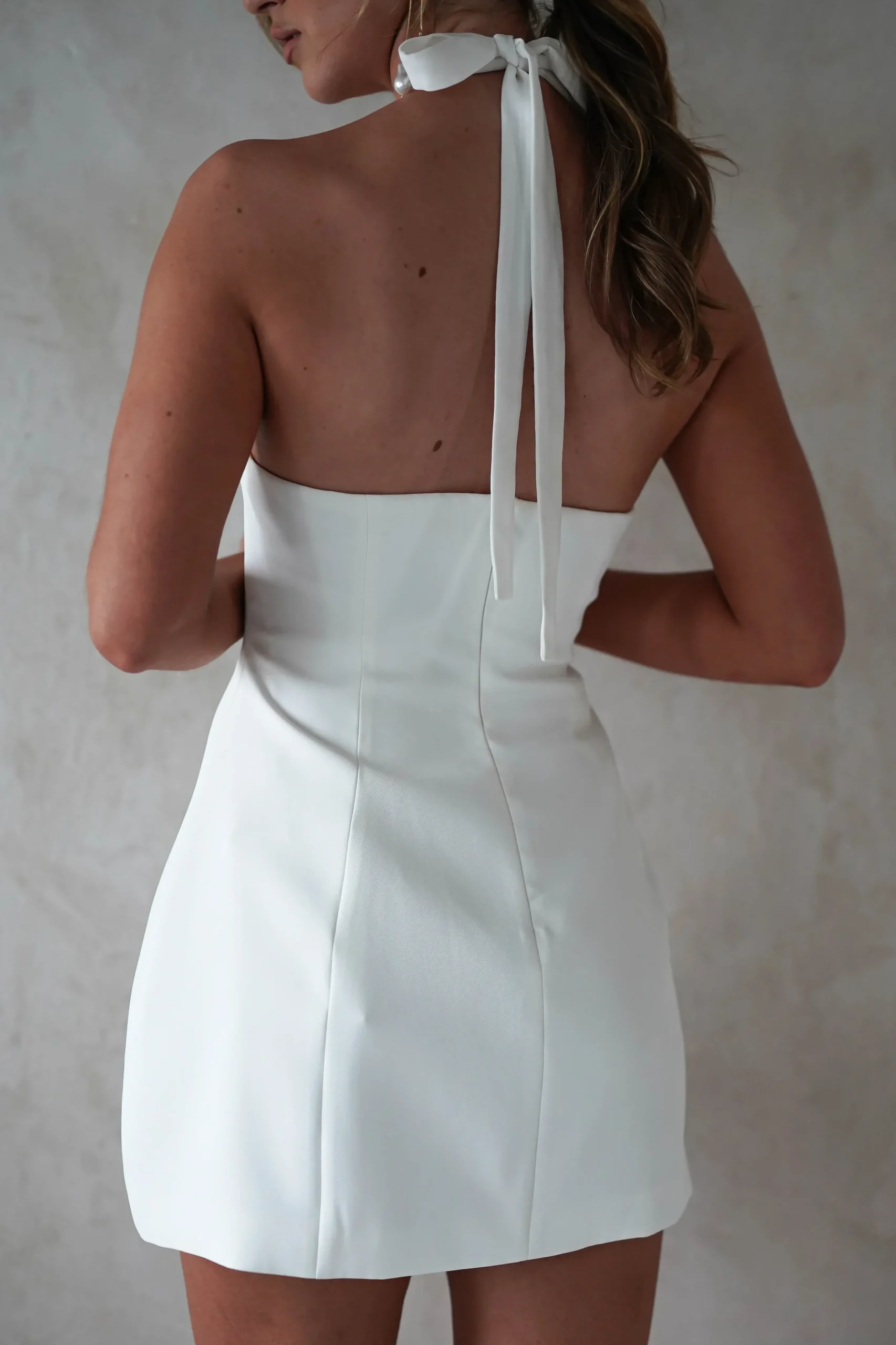 Fashion Peyton Pearl Detail Mini Dress | White Kleider In Minilänge|Minikleider