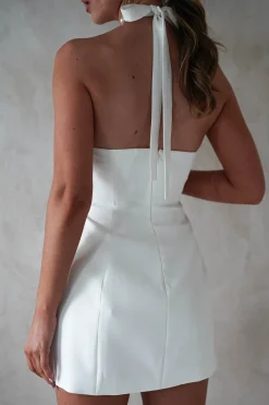 Fashion Peyton Pearl Detail Mini Dress | White Kleider In Minilänge|Minikleider