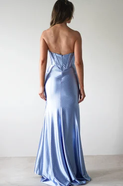 Hot Pranvera Embellished Micro Crystal Gown | Dusty Blue Ballkleider|Ballkleider