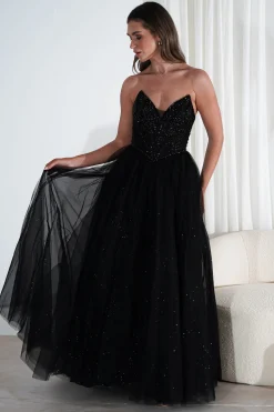 Best Priscilla Princess Glitter Gown | Black Sommerkleider|Sommerkleider