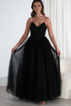Best Priscilla Princess Glitter Gown | Black Sommerkleider|Sommerkleider
