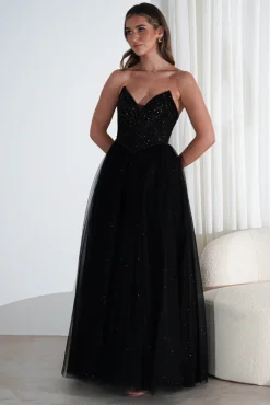 Best Priscilla Princess Glitter Gown | Black Sommerkleider|Sommerkleider