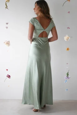 Outlet Ramona Soft Satin Maxi Dress | Sage Lange Kleider|Maxikleider