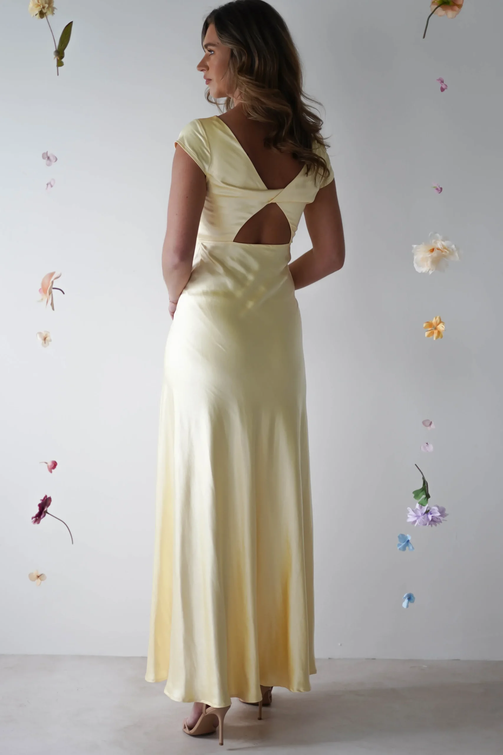 Sale Ramona Soft Satin Maxi Dress | Yellow Lange Kleider|Maxikleider