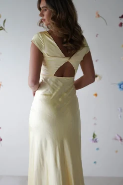 Sale Ramona Soft Satin Maxi Dress | Yellow Lange Kleider|Maxikleider