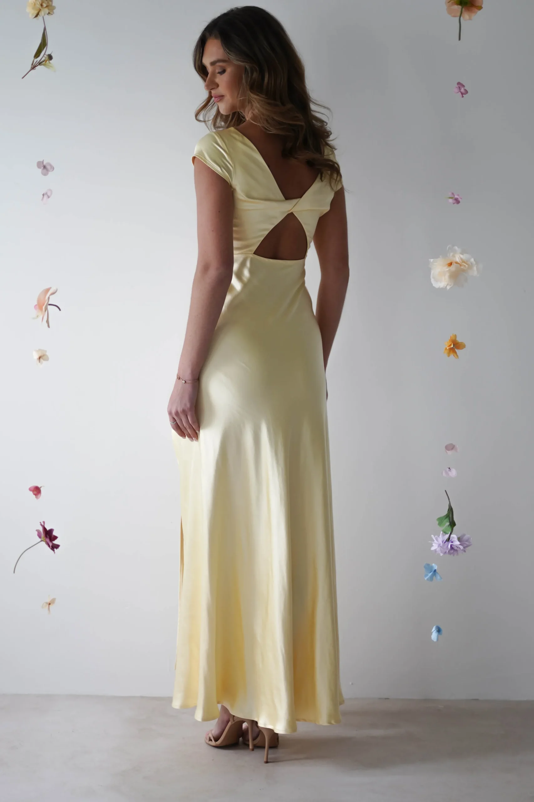 Sale Ramona Soft Satin Maxi Dress | Yellow Lange Kleider|Maxikleider