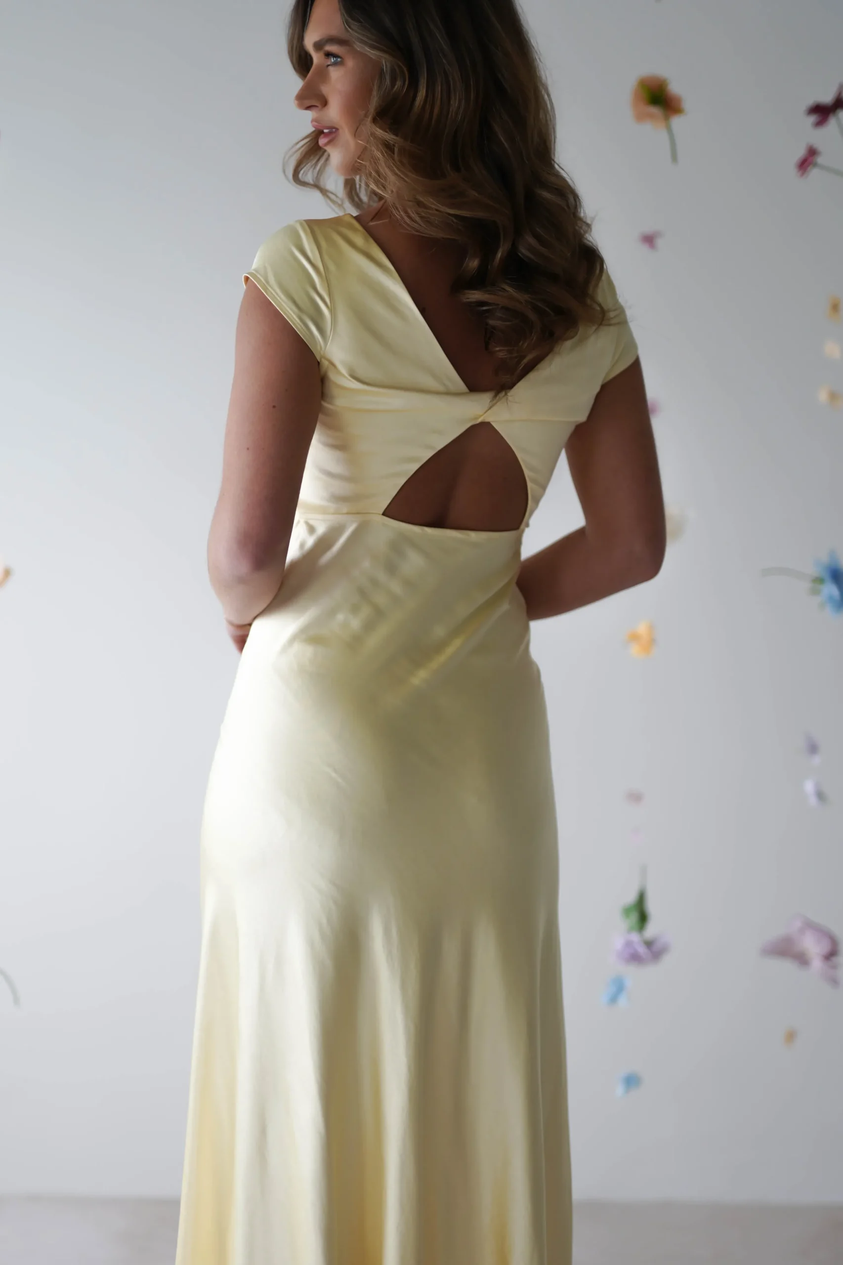 Sale Ramona Soft Satin Maxi Dress | Yellow Lange Kleider|Maxikleider