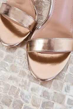 Online Regina Block Heel Sandals | Rose Gold Sommerkleider|Sommerkleider