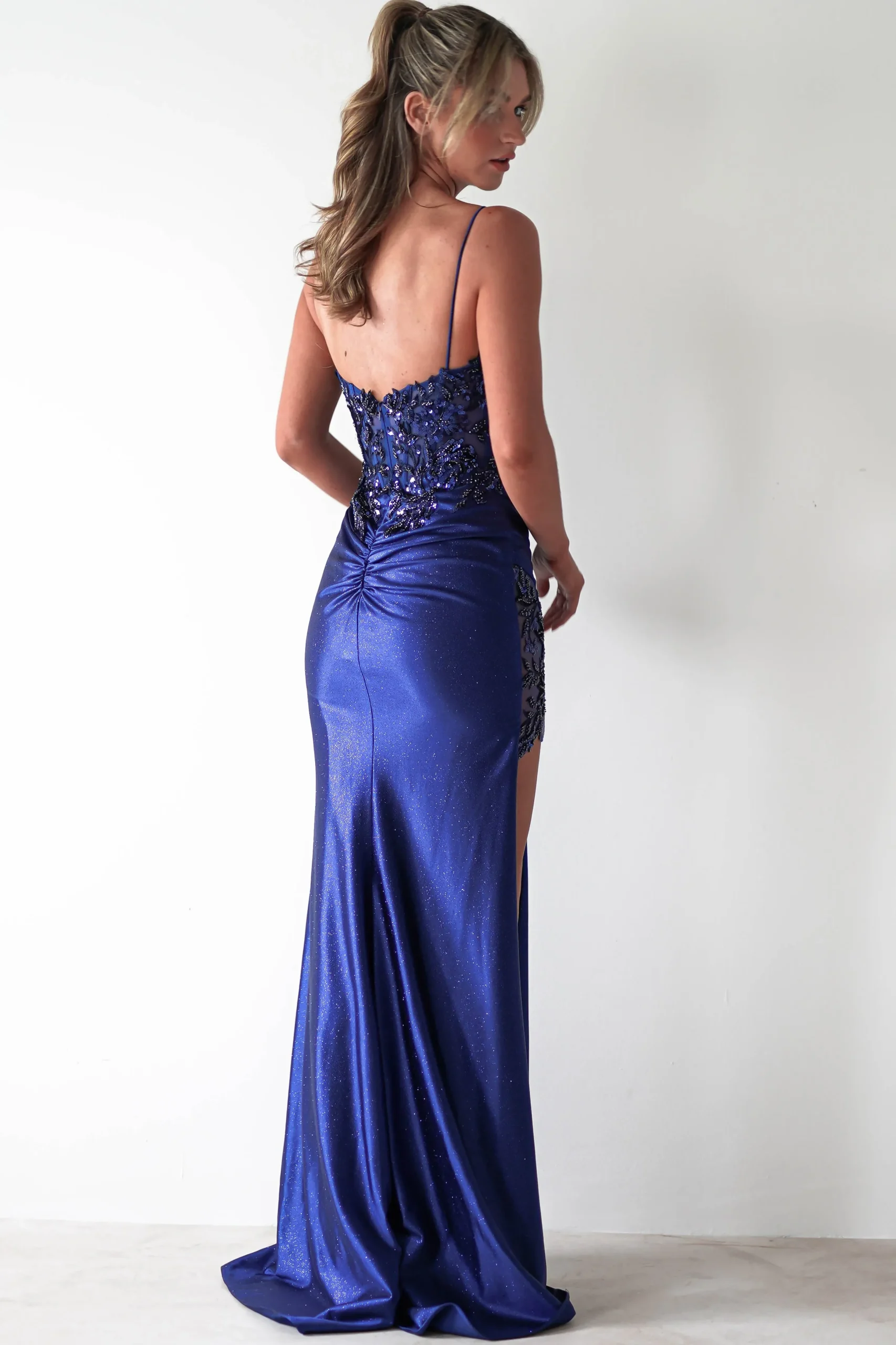 New Regina Embellished Bodice Gown | Midnight Blue Sommerkleider|Sommerkleider