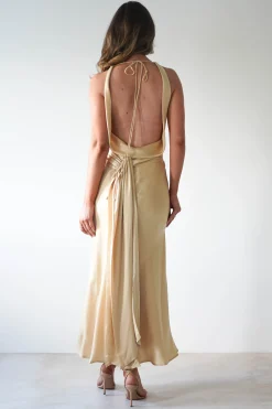 Hot River Backless Maxi Dress | Sand Lange Kleider|Maxikleider