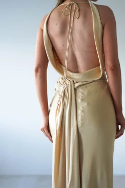 Hot River Backless Maxi Dress | Sand Lange Kleider|Maxikleider
