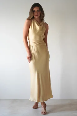 Hot River Backless Maxi Dress | Sand Lange Kleider|Maxikleider