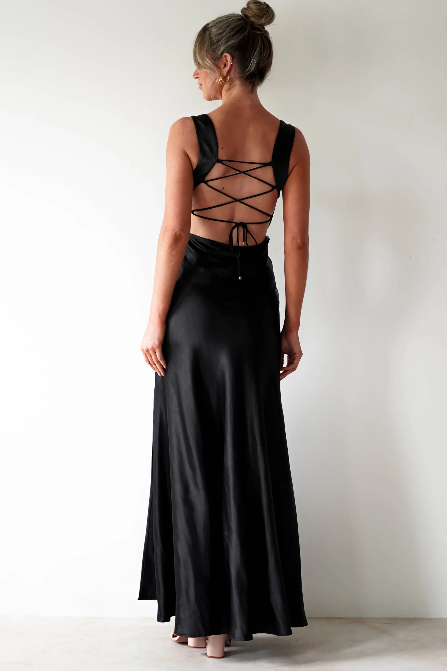 Clearance Riviera Soft Satin Maxi Gown | Black Lange Kleider|Maxikleider