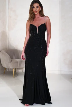 New Sabrina Diamante Gown | Black Sommerkleider|Sommerkleider
