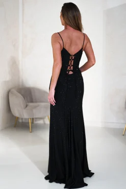 New Sabrina Diamante Gown | Black Sommerkleider|Sommerkleider