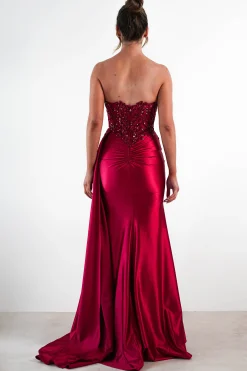 Discount Saraya Bodycon Embellished Gown | Dark Red Sommerkleider|Sommerkleider