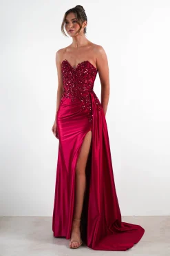 Discount Saraya Bodycon Embellished Gown | Dark Red Sommerkleider|Sommerkleider