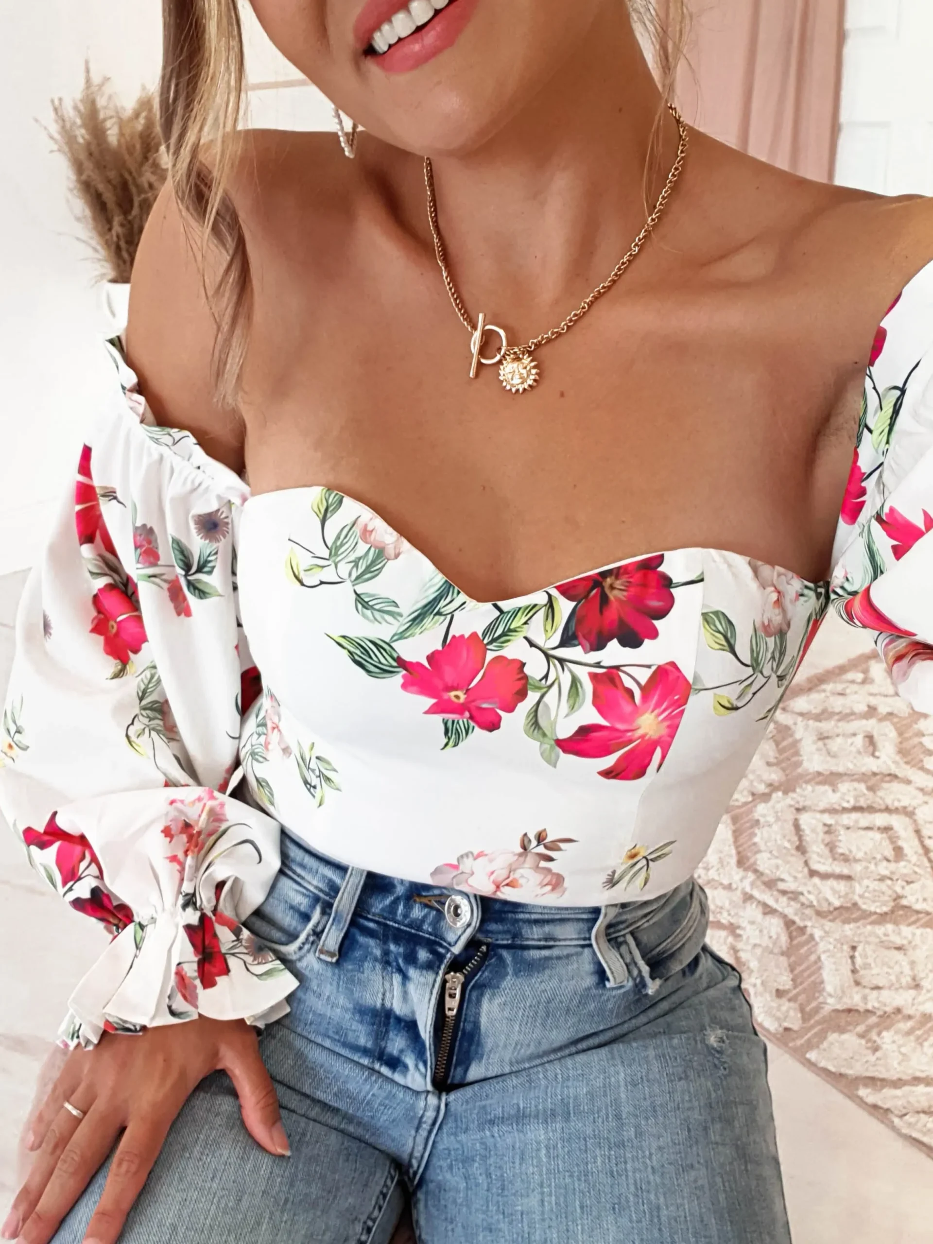 Best Shani Off The Shoulder Top/Bodysuit | Mixed Print Oberteile|Sommerkleider