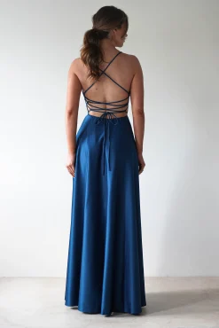 Best Shantal Satin Gown | Ocean Teal Blue Ballkleider|Ballkleider