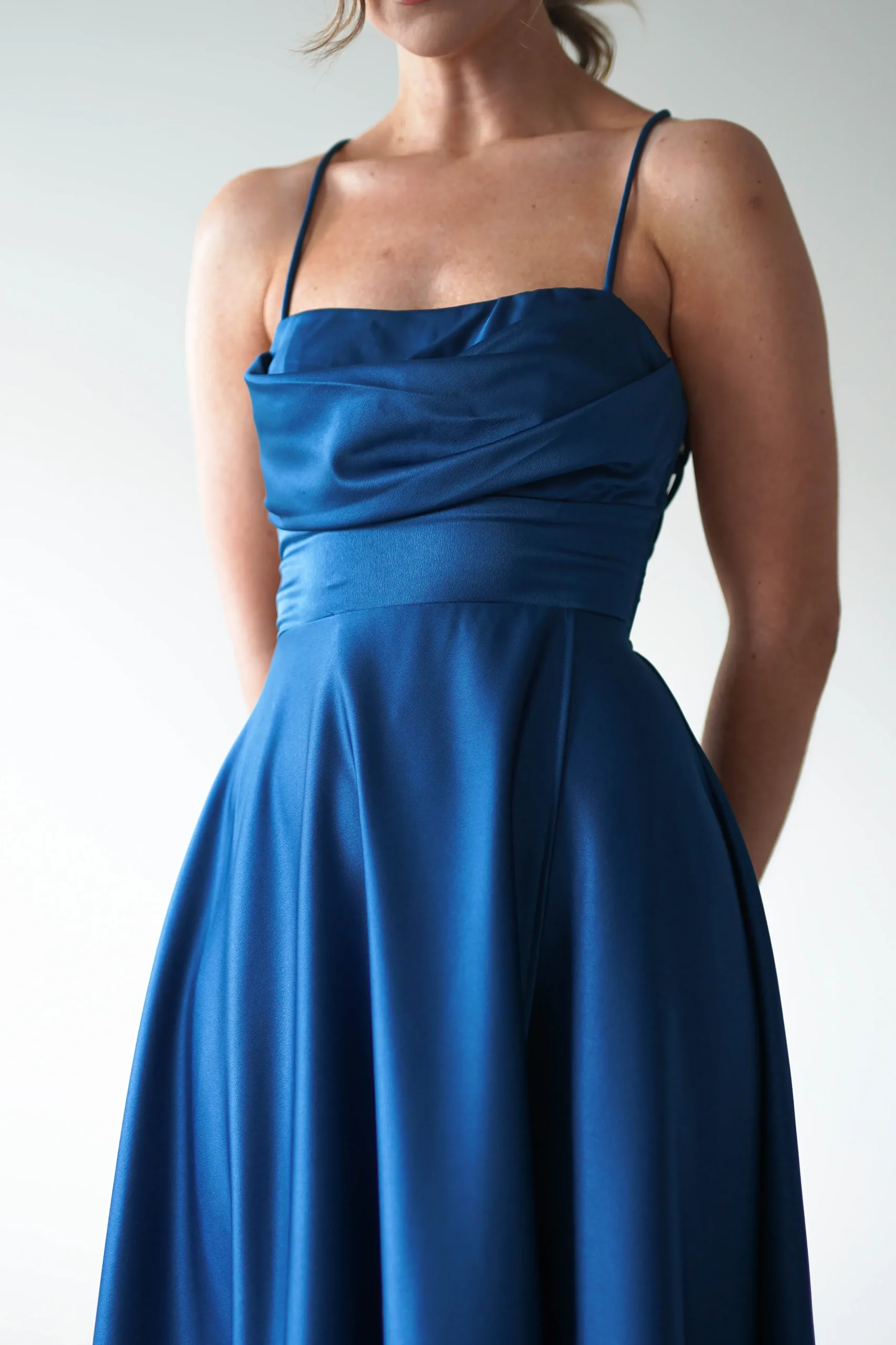 Best Shantal Satin Gown | Ocean Teal Blue Ballkleider|Ballkleider