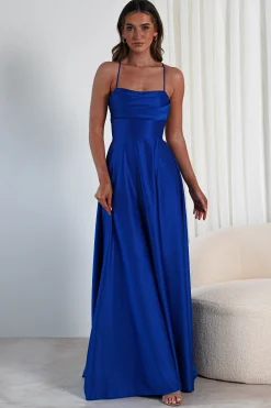Sale Shantal Satin Gown | Royal Blue Sommerkleider|Sommerkleider