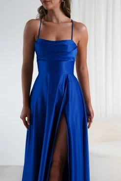 Sale Shantal Satin Gown | Royal Blue Sommerkleider|Sommerkleider
