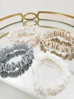 Best SilkLee | Luxury Slim Mulberry Silk Scrunchies | 4 pack Sommerkleider|Sommerkleider