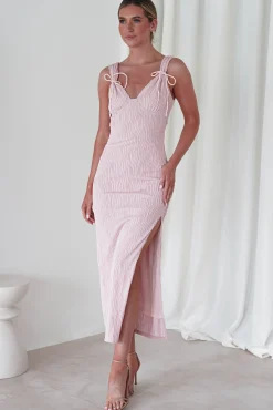 Online Simona Textured Maxi Dress | Blush Lange Kleider|Maxikleider
