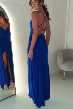 Best Solana Glitter Bodycon Gown | Royal Blue Lange Kleider|Maxikleider