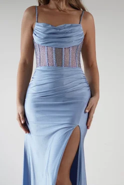 Sale Stefani Rhinestone Bodice Gown | Blue Sommerkleider|Sommerkleider
