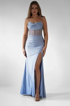 Sale Stefani Rhinestone Bodice Gown | Blue Sommerkleider|Sommerkleider