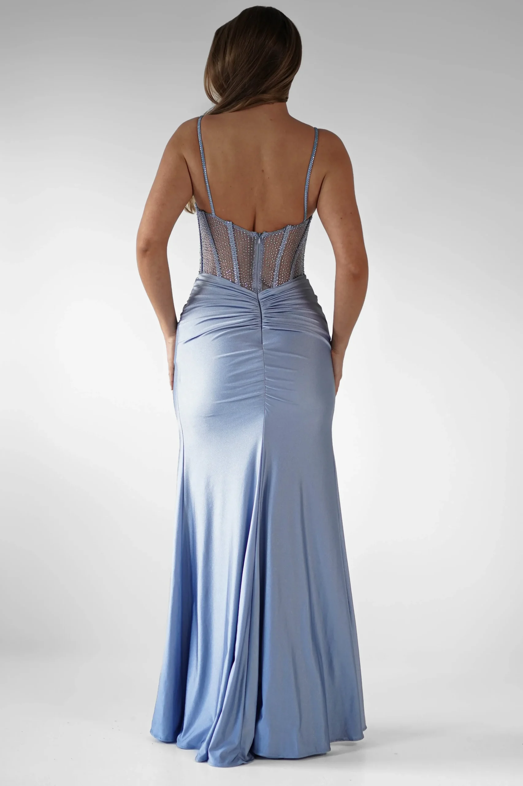 Sale Stefani Rhinestone Bodice Gown | Blue Sommerkleider|Sommerkleider