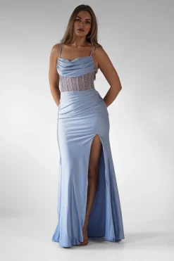 Sale Stefani Rhinestone Bodice Gown | Blue Sommerkleider|Sommerkleider
