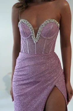 Outlet Stephanie Strapless Glitter Gown | Pink Sommerkleider|Sommerkleider